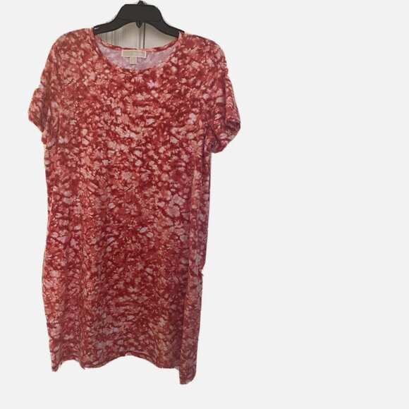 Michael Kors XL Extra Large Orange Coral Tie Dye Pattern Jersey Summer Dress NEW - Picture 1 of 7